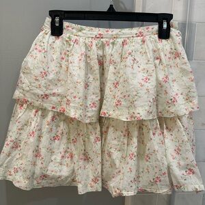 Polo by Ralph Lauren Cream Floral A-Line Skirt